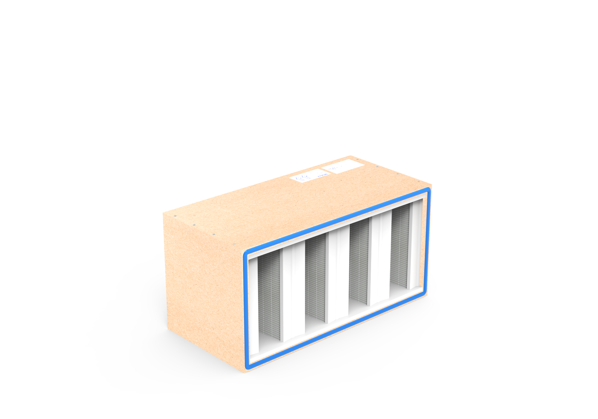 V-Form Feinstaubfilter HS-Makro 65 FV, Gr. 610x305x292  mm,  ISO 16890 ISO ePM2.5 55%, Rahmen: MDF, Dichtung:  einseitig, geschäumt