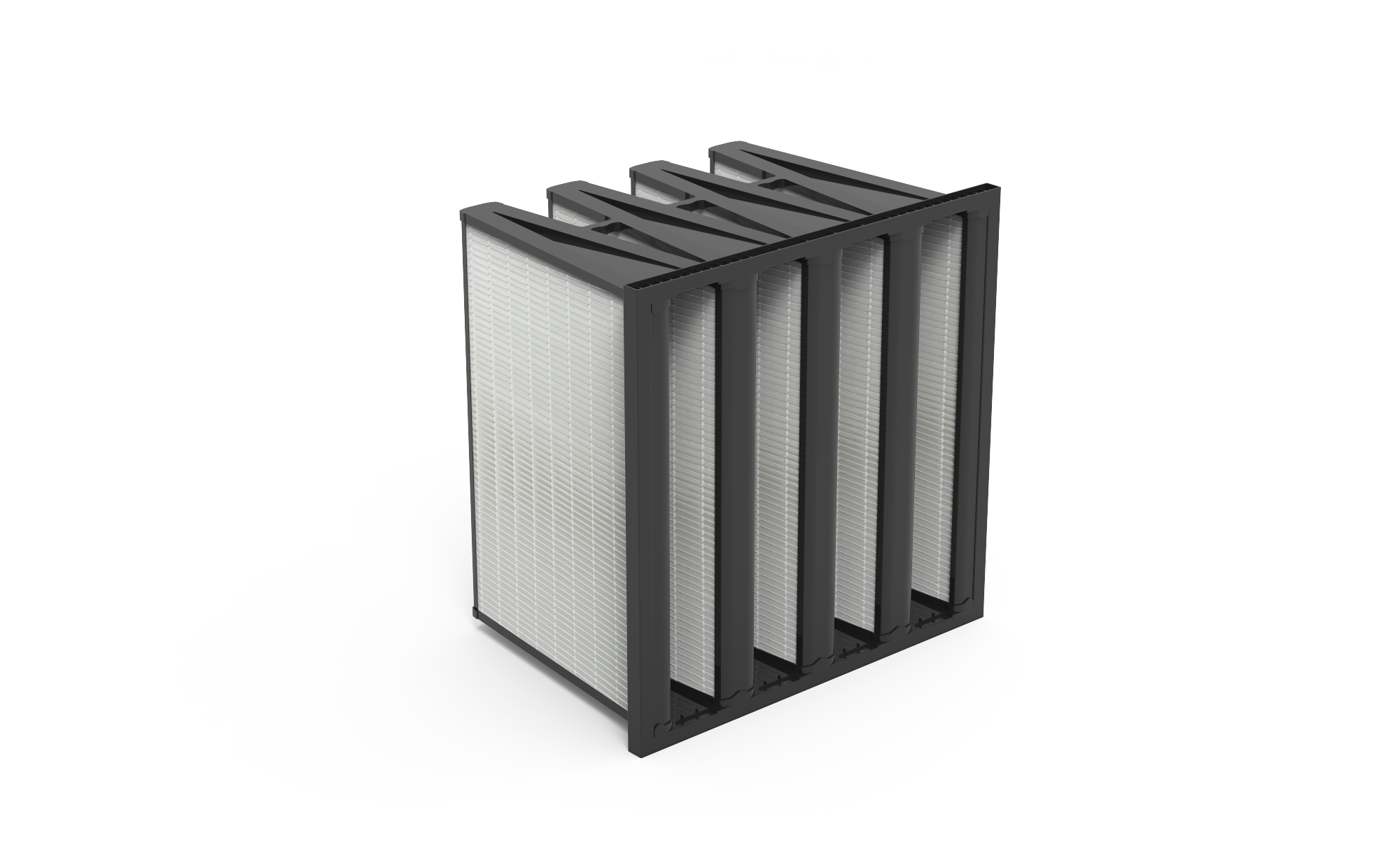V-Form Kompaktfilter (4V), HS-Deka Pak, ISO ePM10 85%, Gr. 592x592x420 mm, Rahmen: Kunststoff mit Flansch