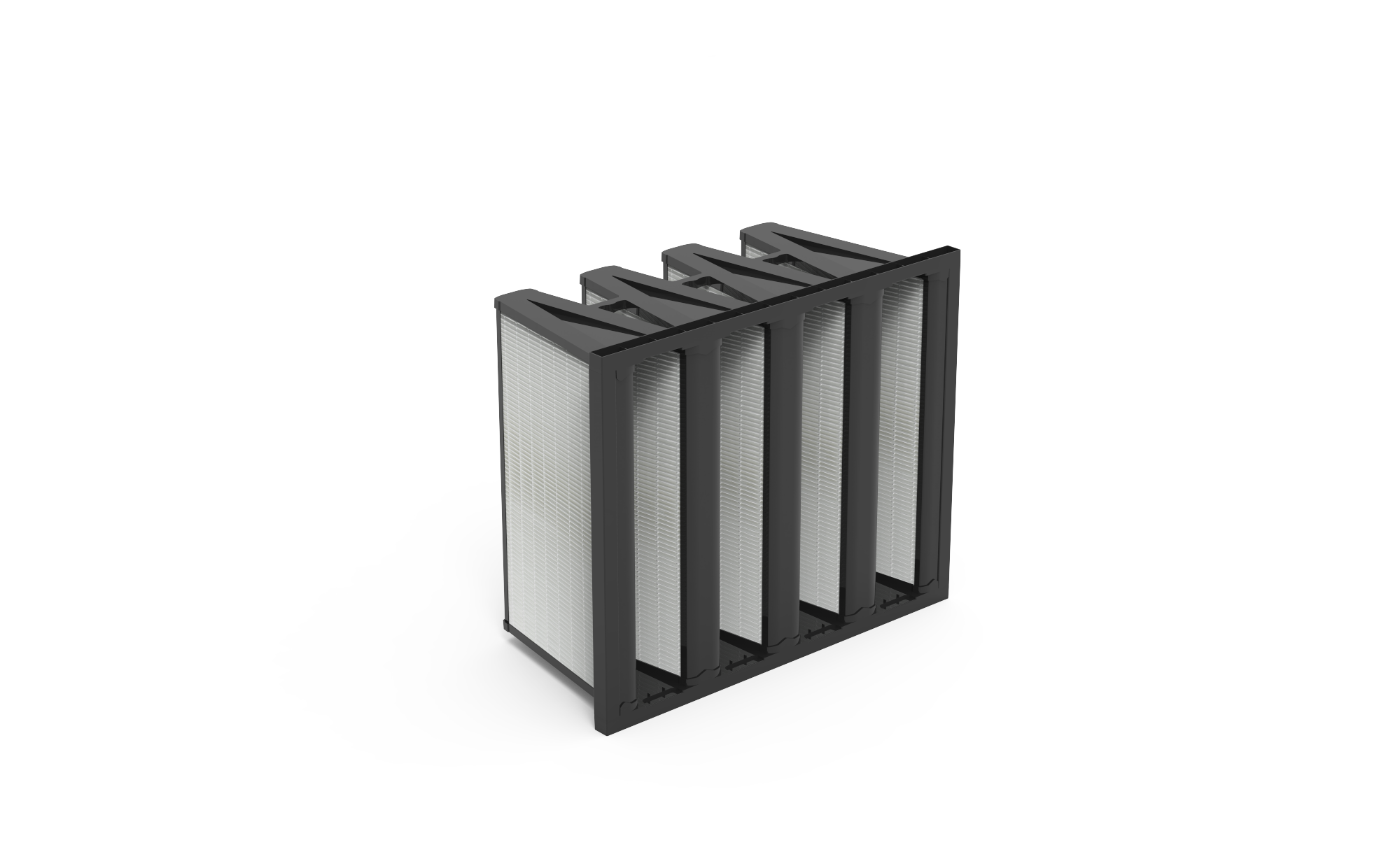 Aktivkohle V-Form Kompaktfilter (4V), Gr. 592x490x292 mm, PES/Mikroaktivkohle