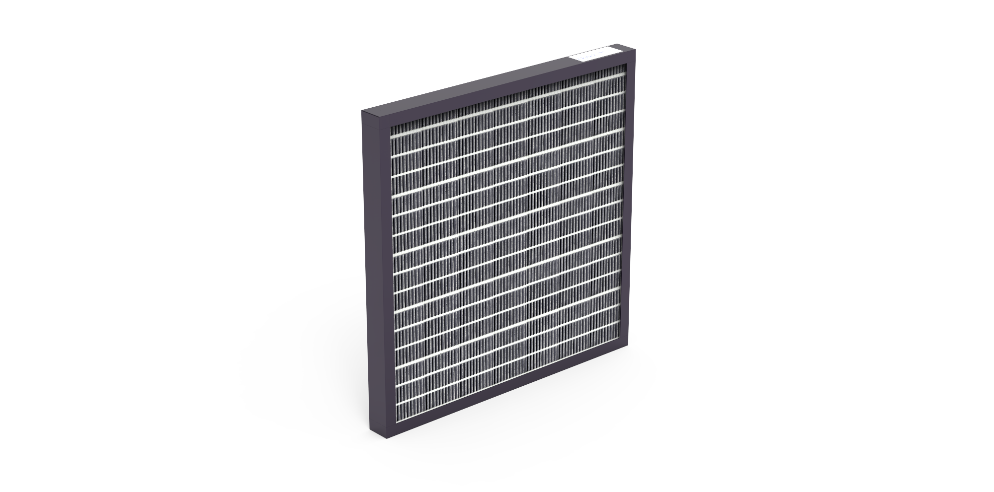 Aktivkohlefilter-Zelle gefaltet, Gr. 495x495x48 mm