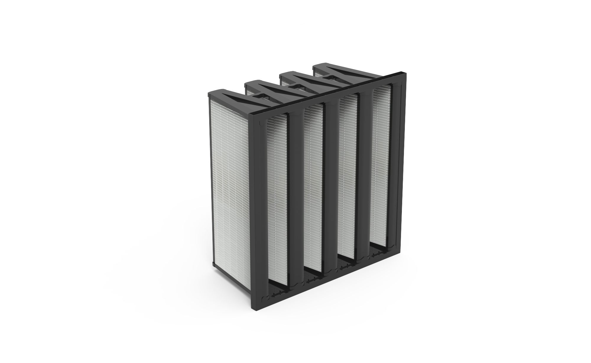 Aktivkohle V-Form Kompaktfilter (4V), Gr. 592x592x292 mm, PES/Mikroaktivkohle
