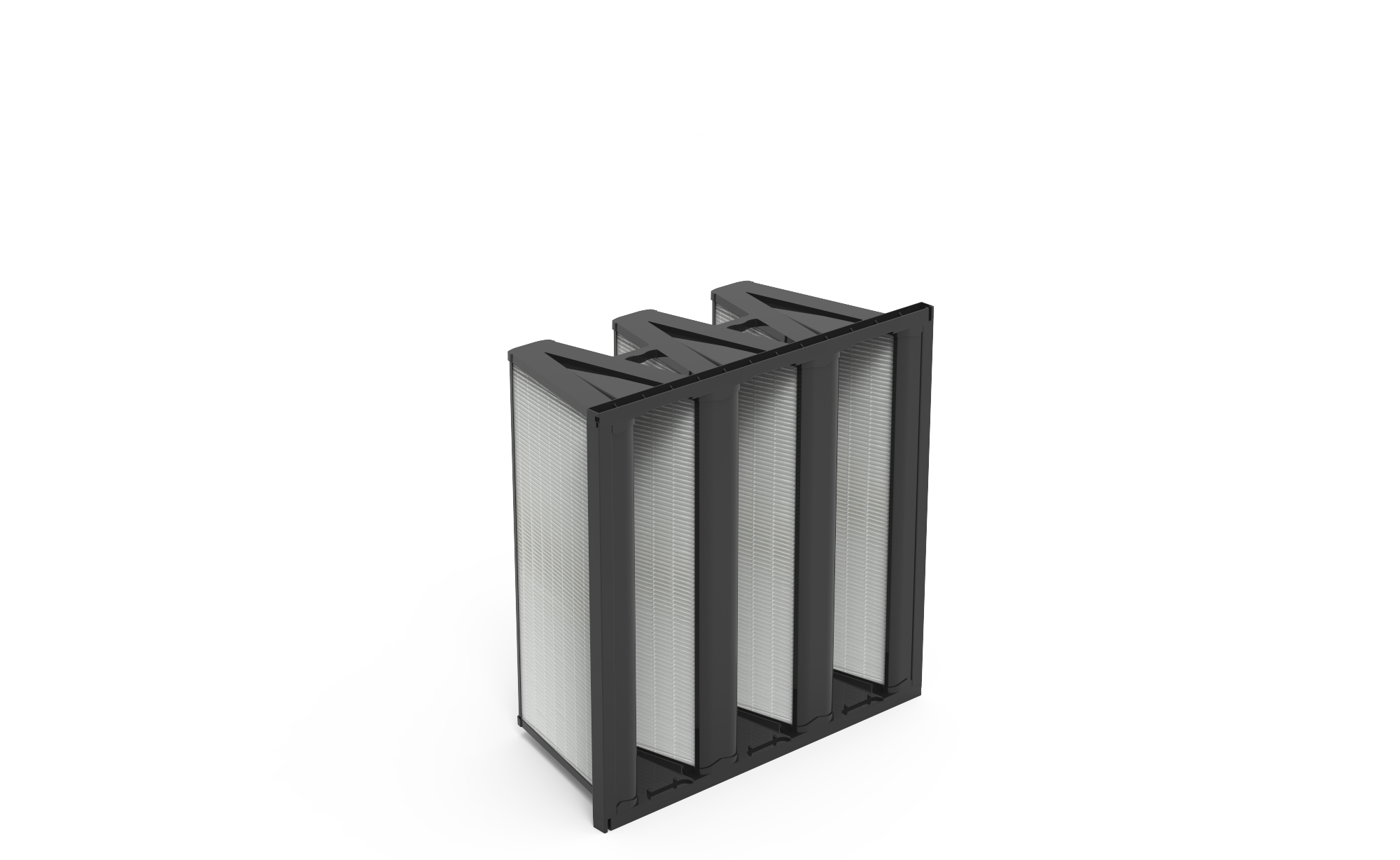 V-Form (3V) HEPA Filter, HS-Mikro Pak SFV  EN1822 Kl. H13 , Gr.  592x592x292 mm,  Rahmen: Kunststoff mit Flansch