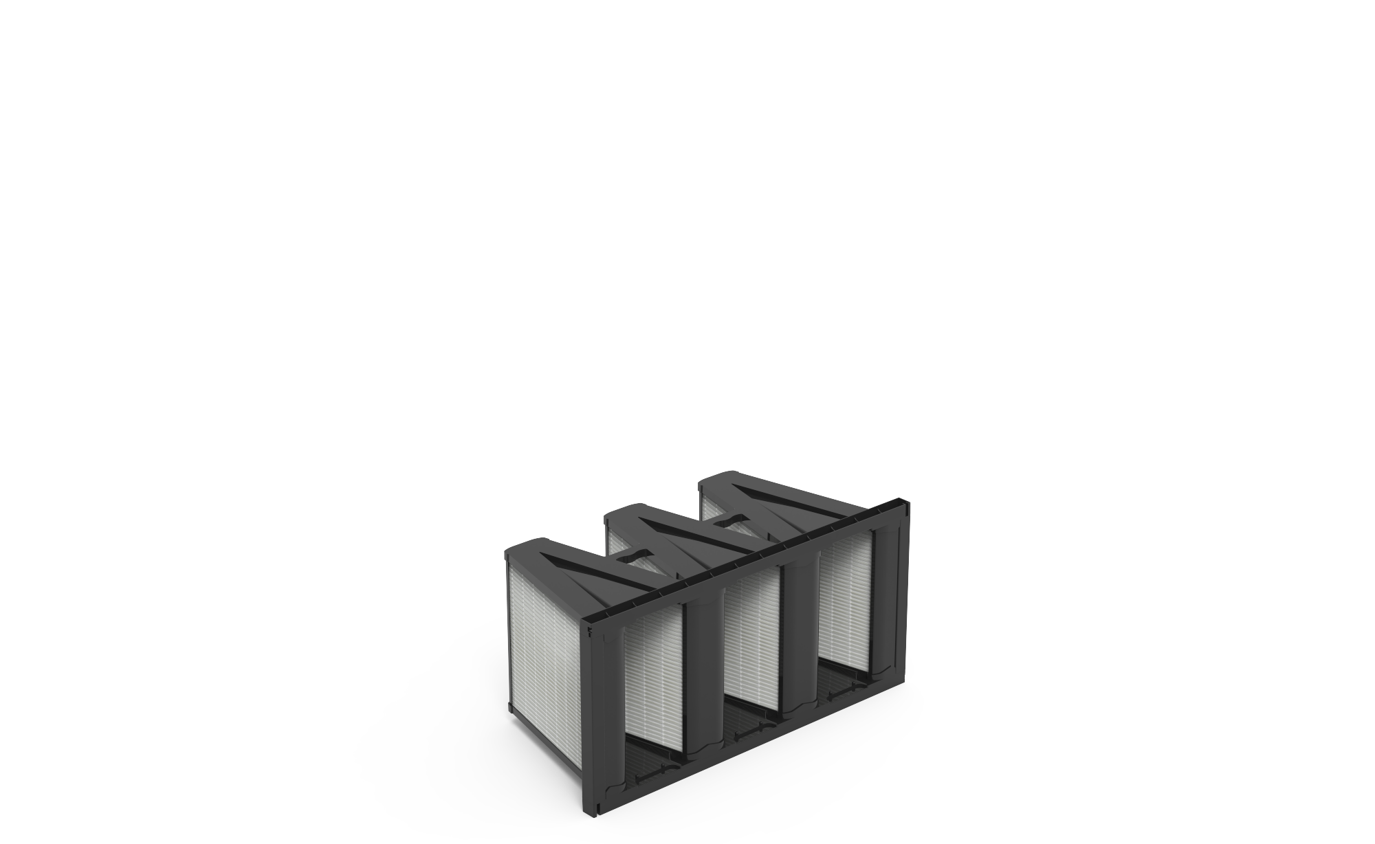 V-Form (3V)  EPA Filter, HS-Mikro Pak RFV  EN1822 Kl. E11 , Gr.  592x287x292 mm,  Rahmen: Kunststoff mit Flansch